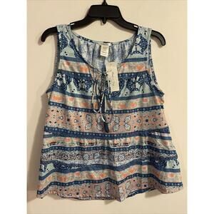 Madison Bray Womens Medium Blue Sleeveless Blouse NWT! M653